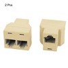 Unique Bargains 2Pcs 3 Way RJ45 8P8C Internet Extension Connector Cable Line Adapter Converters Splitter - 2 of 4