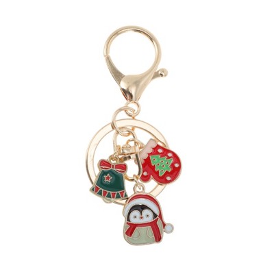 Unique Bargains Christmas Keychain Double Ring Lobster Clasp Zinc Alloy 3.15" 1 Pc