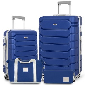Romswi 4 Piece Luggage Set, 20 28 inch Travel Suitcase Lightweight PC+ABS Hardside Durable with TSA Lock, Cup Holder, Duffel Bag – Spinner Wheels - 1 of 4