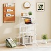 Costway Adjustable Standing Desk with Footrest Mesh Panel Lockable Wheels Sit Home Office - 2 of 4