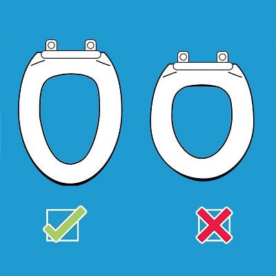 White Molded Plastic Elongated Raised Toilet Seat Elevator