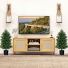 Tangkula 2PCS 31.5" Artificial Cedar Topiary Tree Faux Indoor Floor Plant w/ Sturdy Trunk - 4 of 4