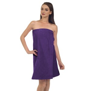 TowelSoft WomenÃs Premium Terry Cotton Spa Wrap-Purple, One Size - 1 of 4