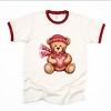 Valentine Teddy Bear Beanie - Women's Ringer Graphic T-Shirt - 2 of 4