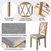 Kumasinova Upholstered Dining Chairs – Set of 2 Tufted Linen Fabric Kitchen Chairs with Arched Backrest, Accent Diner Chairs with Solid Wood Legs - 4 of 4