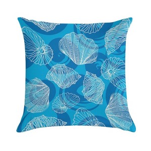 Shells And Waves Pillow Covers 18x18 Decorative Throw Pillows Soft Square Cushion Covers for Couch Sofa Bedroom - 1 of 1