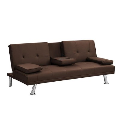 NicBex Couches for Living Room Convertible Loveseat Sleeper Sofa Bed Modern Upholstered with Adjustable Backrest and Cup Holder