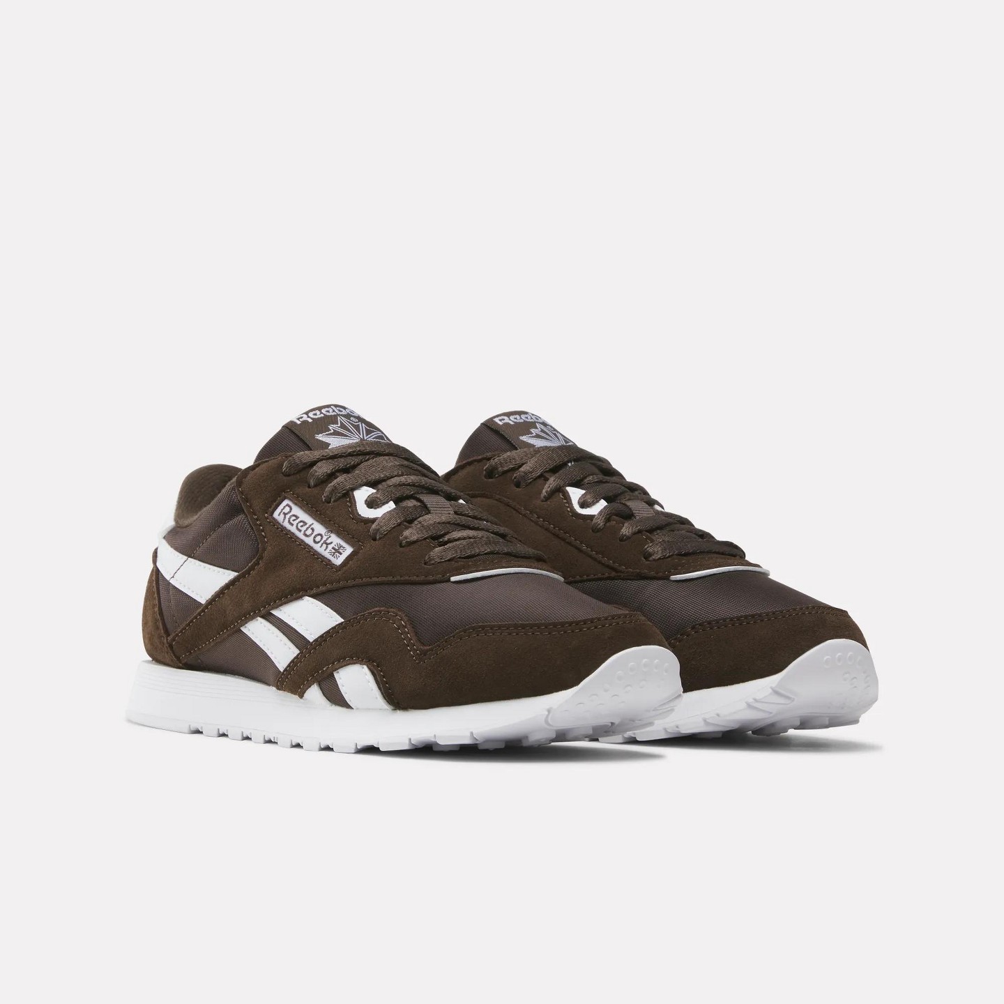 Женские кроссовки Reebok Classic Nylon Shoes Size 9.5 Espresso/Espresso/White, цвет: Белый — фото 4