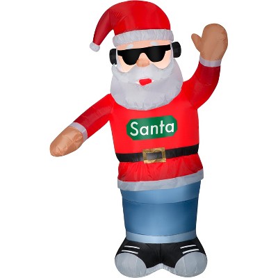 Gemmy Animated Christmas Airblown Inflatable Swaying Santa w/Headphones, 6 ft Tall, Multicolored