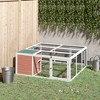 PawHut 64" Wooden Outdoor Rabbit Hutch Playpen Tortoise House Habitat with Run and Enclosed Cover - 3 of 4