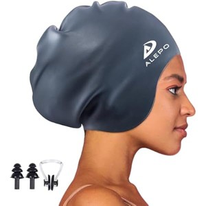 DSANE 2 Pack Kids Swim Caps for Boys Girls, Durable Silicone Swimming Cap with 3D Ear Pockets for Age 3-15 Toddler Child Youth Teen Unisex - 1 of 1