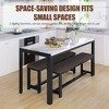 Hooseng Dining Room Table Set with 2 Benches, Dining Table Set for 4, Dinner Table Set for 4, Faux Marble Table Set & PU Leather Upholstered Benches - 4 of 4
