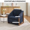 LIVAREEmlen Chenille Fabric Modern Upholstered Sofa with Wooden Side Frame,Cushioned Seat and Backrest for Living Room, Bedroom - 3 of 4
