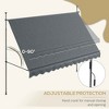 Resenkos Patio Awning, Outdoor Sun Shade Shelter Cover Awnings,11.5' x 4' Manual Retractable Awning, Non-Screw Patio Awning, UV Resistant, Dark Gray - 3 of 4