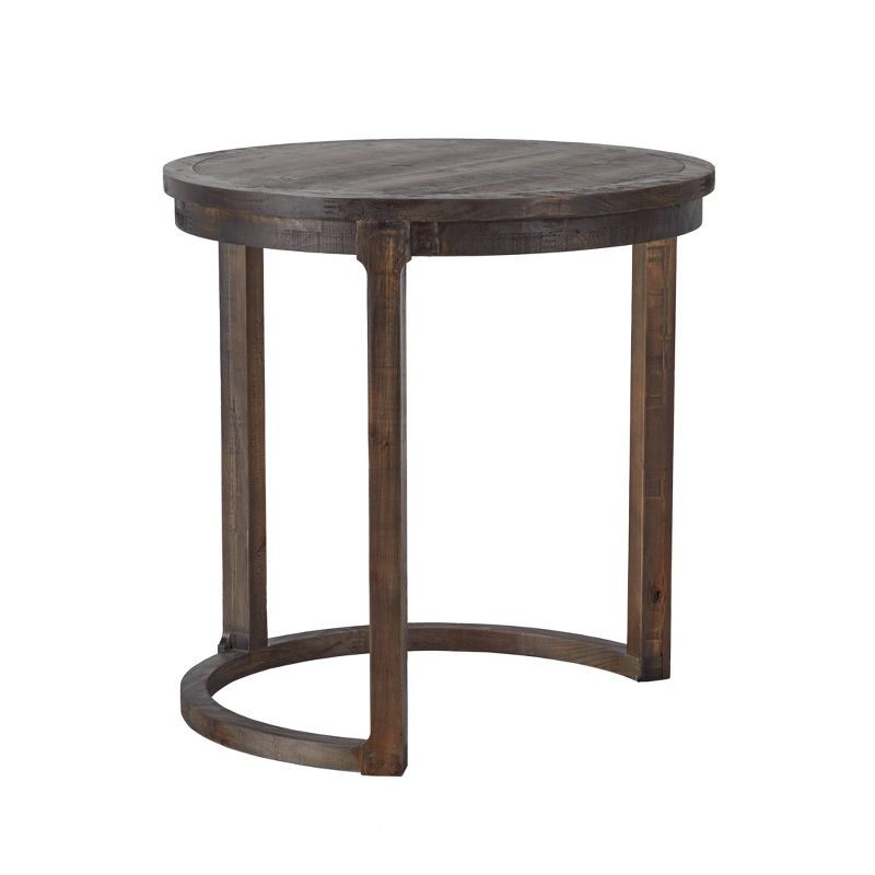 Gary Wood Nesting Round End Table Set Dark Brown - Abbyson Living, 5 of 8