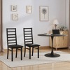 TiramisuBest Set of 2 Modern Metal Dining Chairs with PU Leather Seats, High Back Armless Kitchen Chairs for Dining Room, Black - 2 of 4