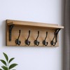 HomeRoots 6" Black And Brown Metal And Solid Wood Five Hook Wall Mount Coat Rack - 2 of 4