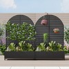 Spassway Arch Metal Planter Box with Trellis Raised Garden Bed with Wheels Pot Planter for Climbing Plant Decorative Privacy Screen - 3 of 4