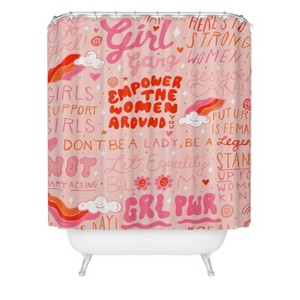 Deny Designs Doodle by Meg Girls Support Girls Shower Curtain Pink - 1 of 3