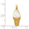 Black Bow Jewelry 14k Yellow Gold and Enamel Vanilla Ice Cream Cone Pendant - 4 of 4