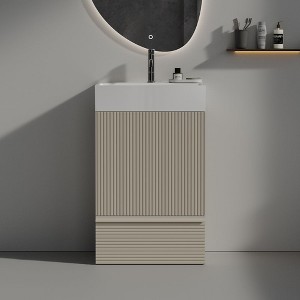 NicBex 20" Modern Matte Finish Bathroom Vanity Cabinet with Ceramic Sink,Freestanding Cabinet with Soft Close Doors,1.38"Pre-drilled Faucet - 1 of 4
