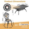 5-Piece Patio Set: Rectangle Table & 4 Chairs - Cast Aluminum, All-Weather/Umbrella Hole & Adjustable Legs for Balcony/Backyard - 4 of 4