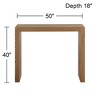 Studio 55D Jessa Modern Minimalist High Gloss Gray Oak Wood Rectangular Bar Table 50" x 18" Natural Brown for Living Room Kitchen - 4 of 4
