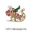 Unique Bargains Christmas Brooches YNCP1580 Christmas Boat Alloy Dripping Wax Red  Gold Tone White 1.57"x1.38" 1 Pc - 3 of 4