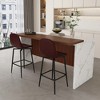 KWPZQEB 63" Modern Kitchen Island, Imitation Marble Rectangle Dining Table with LED & Grille Design for Dining Room, Living Room, Bar, Office - 2 of 4