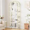 Arched Bookshelf 5-Tier Open Bookcase, Golden Frame White Board Metal Frame, Freestanding Storage Shelves for Bedroom Living Room Home Office - 3 of 4