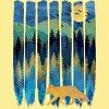 Men's Design By Humans Fox Forest Night By Maryedenoa T-Shirt - 2 of 3
