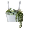 Juvale 2 Pack Galvanized Metal Hanging Bucket Planter Flower Pots for Railing, Fence, Balcony, Wall Decor, and Garden, 5 x 4.5 x 10 In - 4 of 4