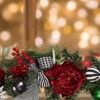6 FT Christmas Garland with Lights,Battery Operated with Stars,Flower,Berry Branches,20 LED Lights,Christmas Decor Mantle Fireplace Indoor Outdoor - 4 of 4