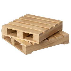 Vintiquewise Rustic Wooden Pallet Display Stand Natural Wood Riser for Home Decor, Table Centerpiece, Candle, Dessert, Plant, DIY, Party, Event - 1 of 4
