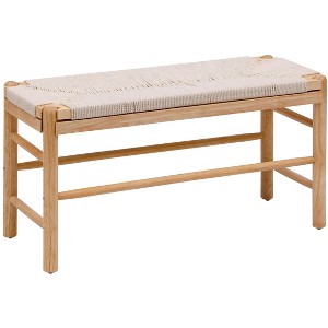Nordlys Rope and Wood Storage Bench Exotic Boho Entry - 1 of 4