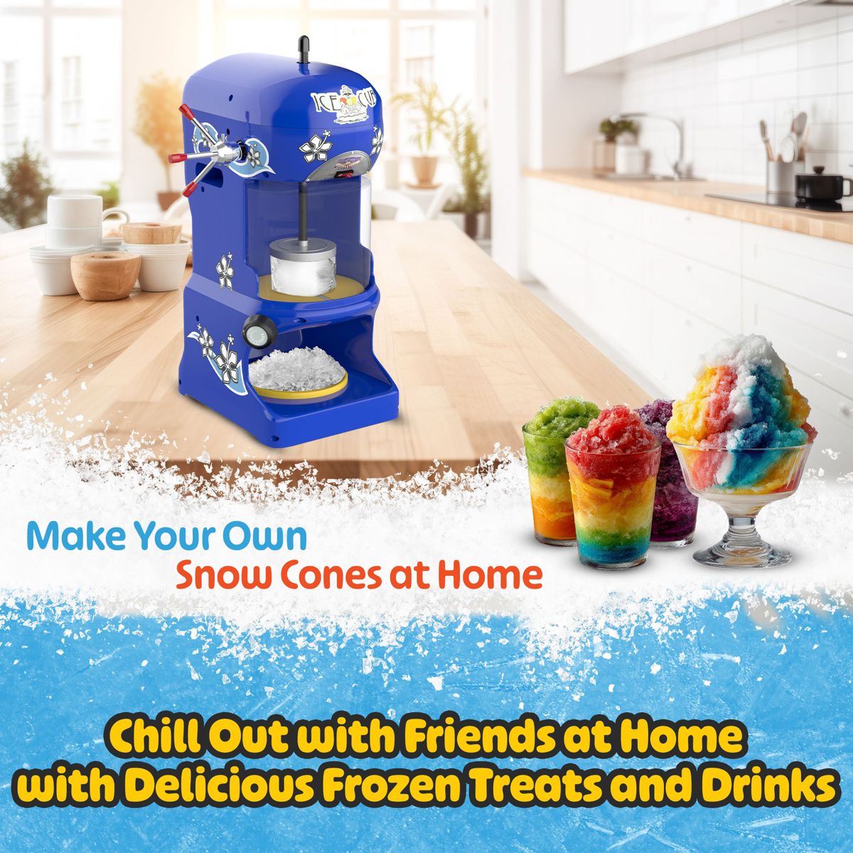 Great Northern Popcorn Shaved Ice Machine - Blue - thumbnail 3