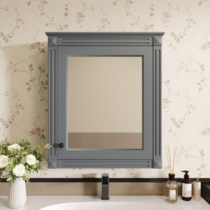 KWPZQEB Bathroom Wall Cabinet, Over The Toilet Space Saver Storage Cabinet, Medicine Cabinet with Mirror and Adjustable Shelves, Cupboard - 1 of 4