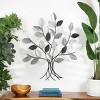 43"x39" Metal Tree Wall Decor with Various Patterned Leaves Black - Olivia & May: Iron Artwork, Nature Theme - 2 of 4