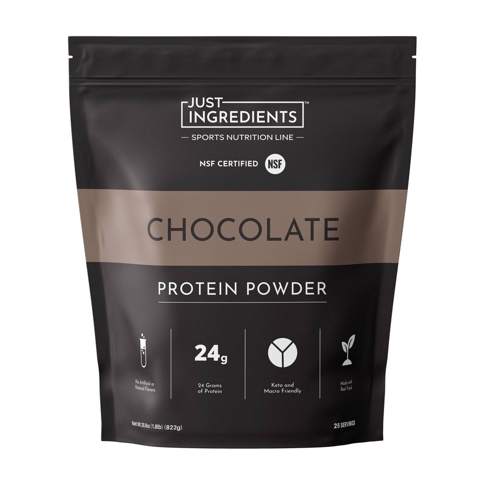 Just Ingredients Chocolate Protein Powder (NSF) - Pea/Whey - 25g Protein - 28.9oz/25 Servings