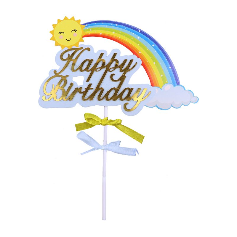 O'Creme 'Happy Birthday' Rainbow Cake Topper, 1 of 2