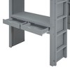 NicBex Full Size Bunk Bed Loft Bed with Desk Wooden Bed Frame with Shelves, Drawers, Ladder and Full Length Guardrail, No Box Spring Required - 4 of 4