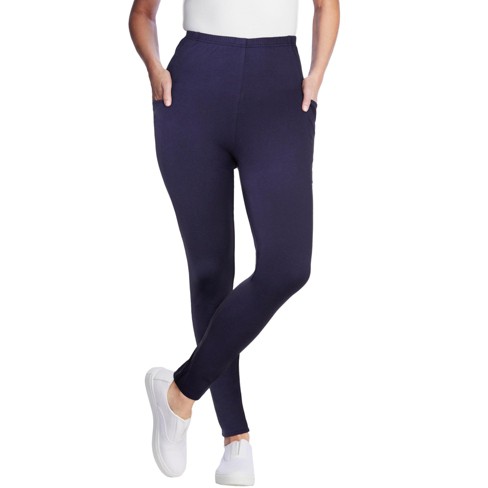 Woman Within Women s Plus Size Petite Pocket Legging 4x Navy Target