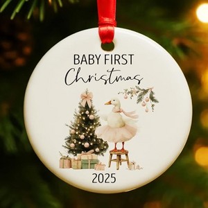 Lomsoe Babys First Christmas Ornament 2025 Girl,Goose Gifts Newborn Baby Ornament for Christmas Tree Decor Christmas Tree Ornament Christmas Gift - 1 of 4