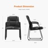 FURNIinspire Task And Office Chairs Waiting Room Chairs, Office Desk Guest Chair With Padded Arms, Reception Armchair, Black, 24.5"*20.5"*35" - 3 of 4