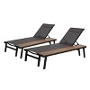 PAGED Patio Chaise Lounge Modern Aluminum Frame Recliner with Wooden Side Table Tiltable Lounge Chair for Outside - 4 of 4