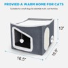 JOEJOY Indoor Heated Cat House with Safe Heating Design, Adjustable Temperature & Timer, Collapsible Pet Shelter with Scratcher and Fluffy Toy Ball - 2 of 4