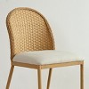 Modern Oval Dining Set for 6 - Upholstered Rattan Back Dining Chairs with 79" Table for Dining Room Kitchen-Tanpinhause - 3 of 4
