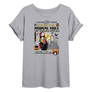 Women's - Disney - The Nightmare Before Christmas Oversized Graphic T-Shirt - 1 of 4