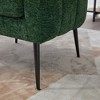 Gulches Green Chenille Channel Tufted Wraparound Back Metal Leg Removable Cushion Modern Accent Barrel Chair Set of 1 - 4 of 4