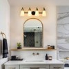 PAKOKULA 4-Light Black and Gold Bathroom Vanity Light With Cone Milk Glass Shade - 3 of 4